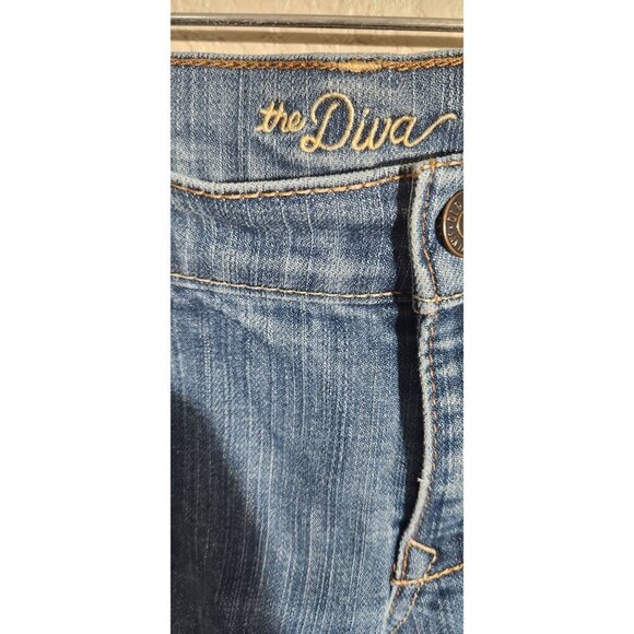 Old Navy Jeans Womens The Diva Size 4 Low-Rise Straight Leg Blue Cotton Blend - Picture 3 of 11